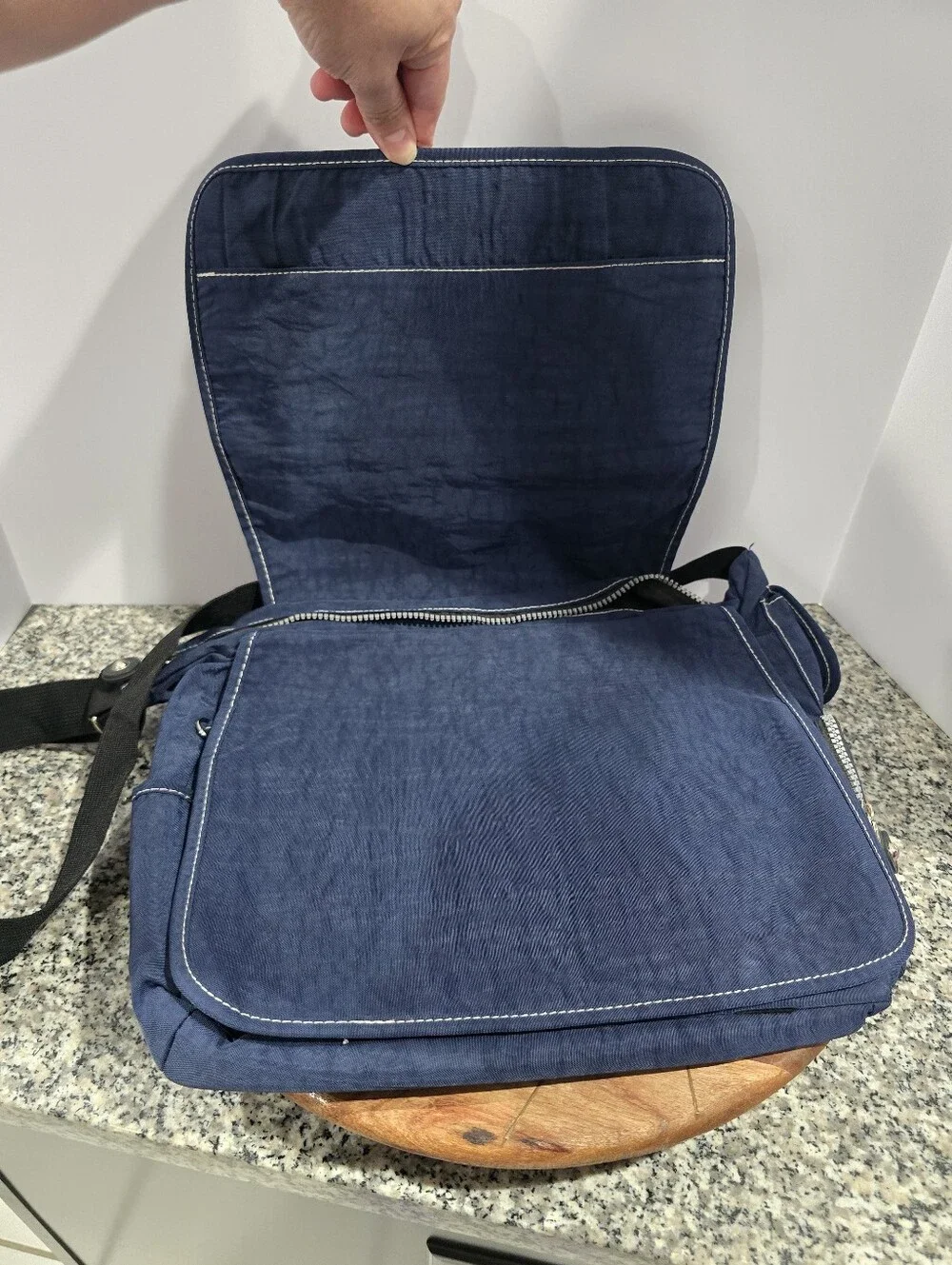 Kipling Madhouse Messenger Bag Navy Blue Unisex Adjustable Strap